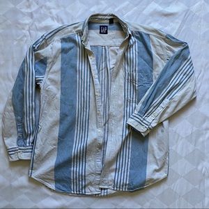 GAP blue and white striped button down